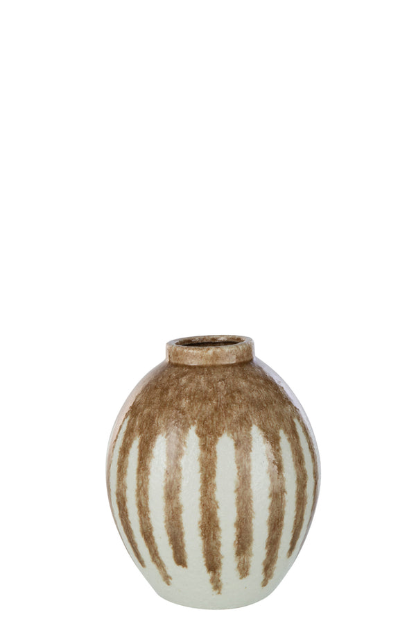 Vase Paint Ceramic Beige/Light Brown Large - Majorr