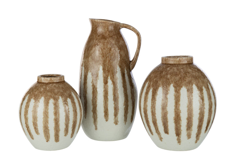 Vase Paint Ceramic Beige/Light Brown Large