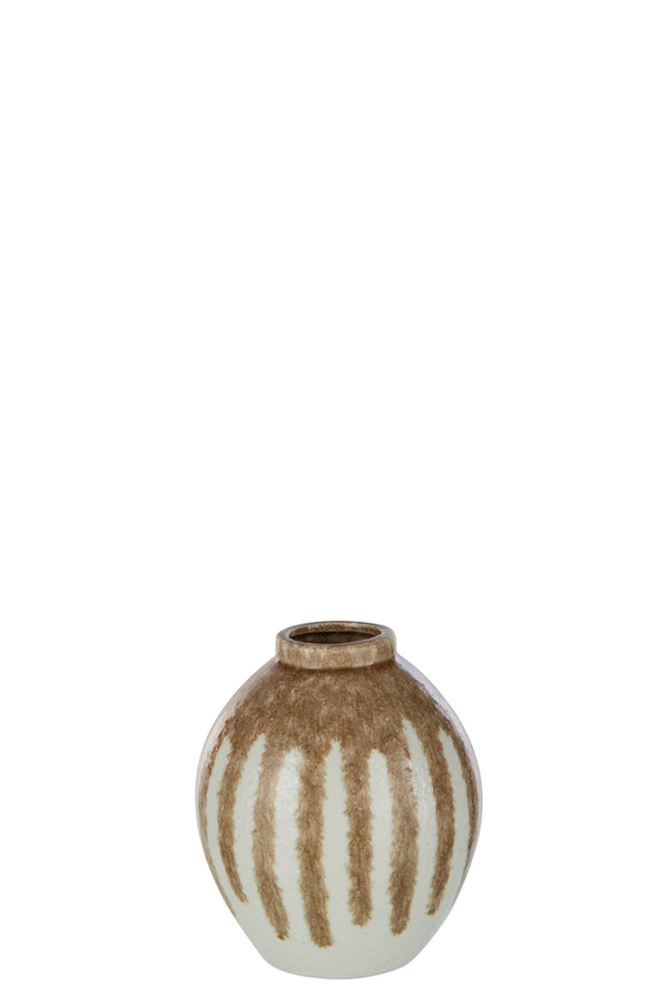 Vase Paint Ceramic Beige/Light Brown Small - Majorr