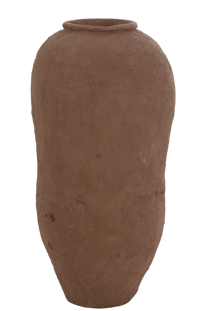 Vase Paper Mache Brown Large - Majorr