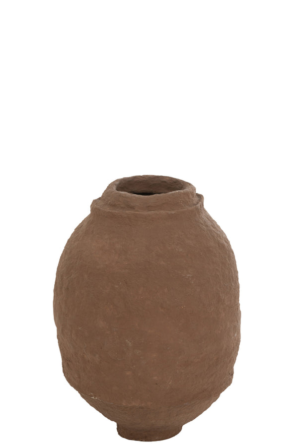 Vase Paper Mache Brown Medium - Majorr