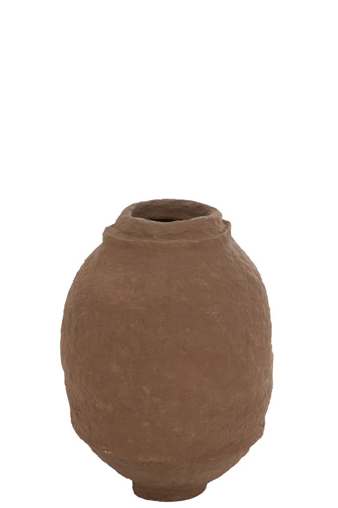 Vase Paper Mache Brown Medium - Majorr