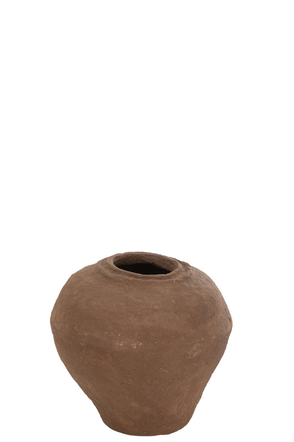 Vase Paper Mache Brown Small - Majorr