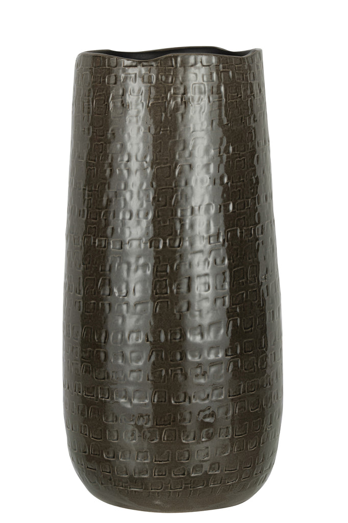 Vase Pattern Ceramic Dark Grey Large - Majorr