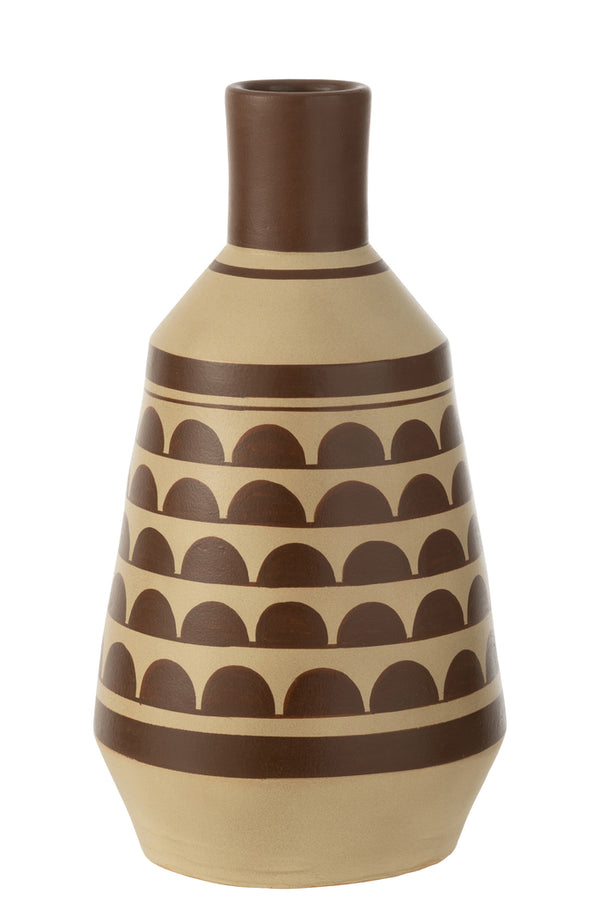 Vase Pattern Half-Circles Terracotta White/Brown - Majorr