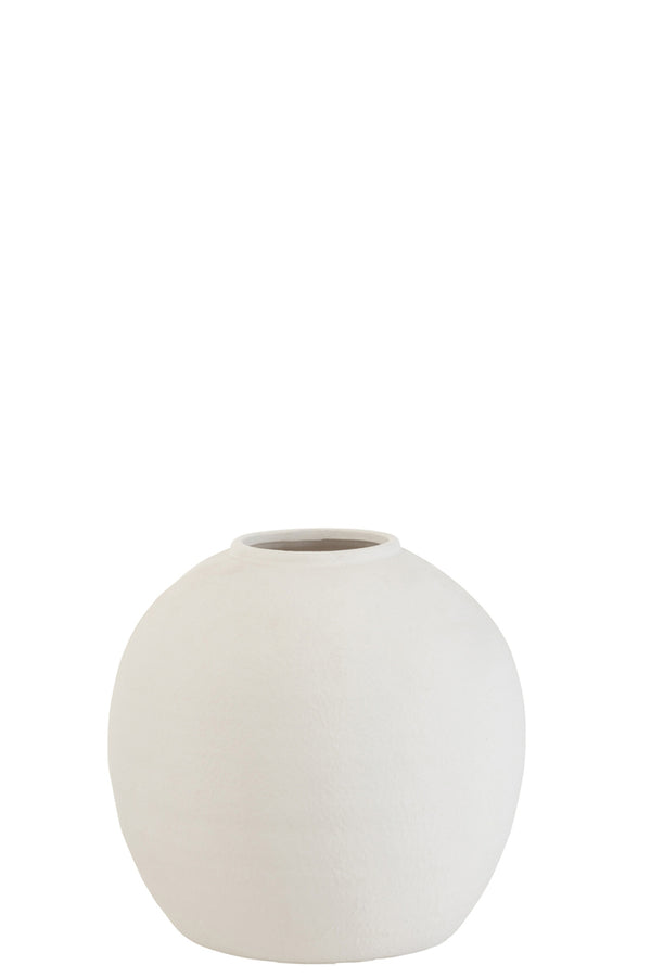 Vase Round Cement White - Majorr