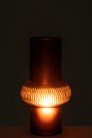 Vase Stripe Ball Glass Brown Small - Majorr