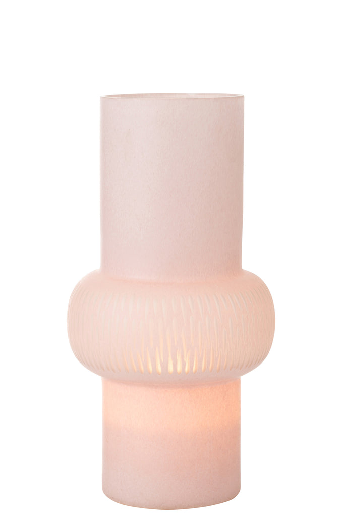 Vase Stripe Ball Glass Light Pink Large - Majorr