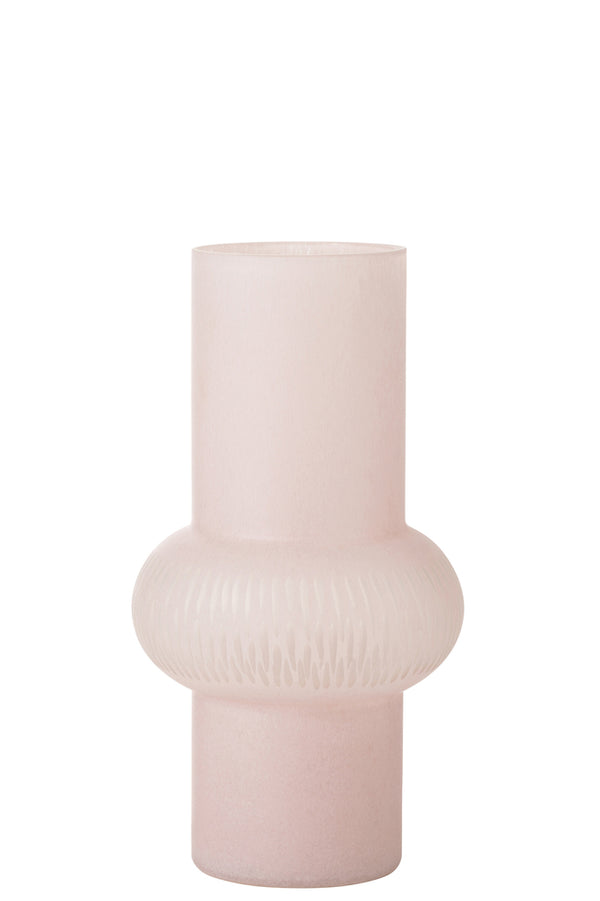 Vase Stripe Ball Glass Light Pink Small - Majorr