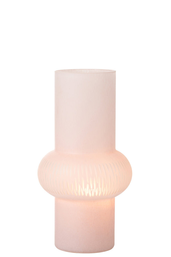 Vase Stripe Ball Glass Light Pink Small - Majorr