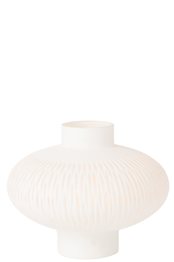 Vase Stripe Ball Low Glass White - Majorr