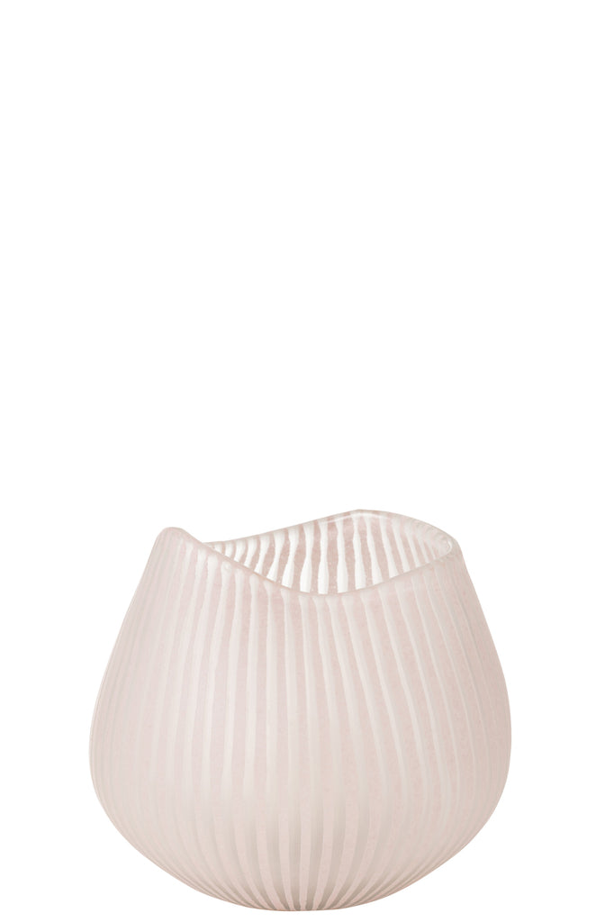 Vase Stripe Glass Light Pink Small - Majorr