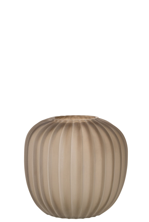 Vase Stripe Sand Glass Light Brown - Majorr