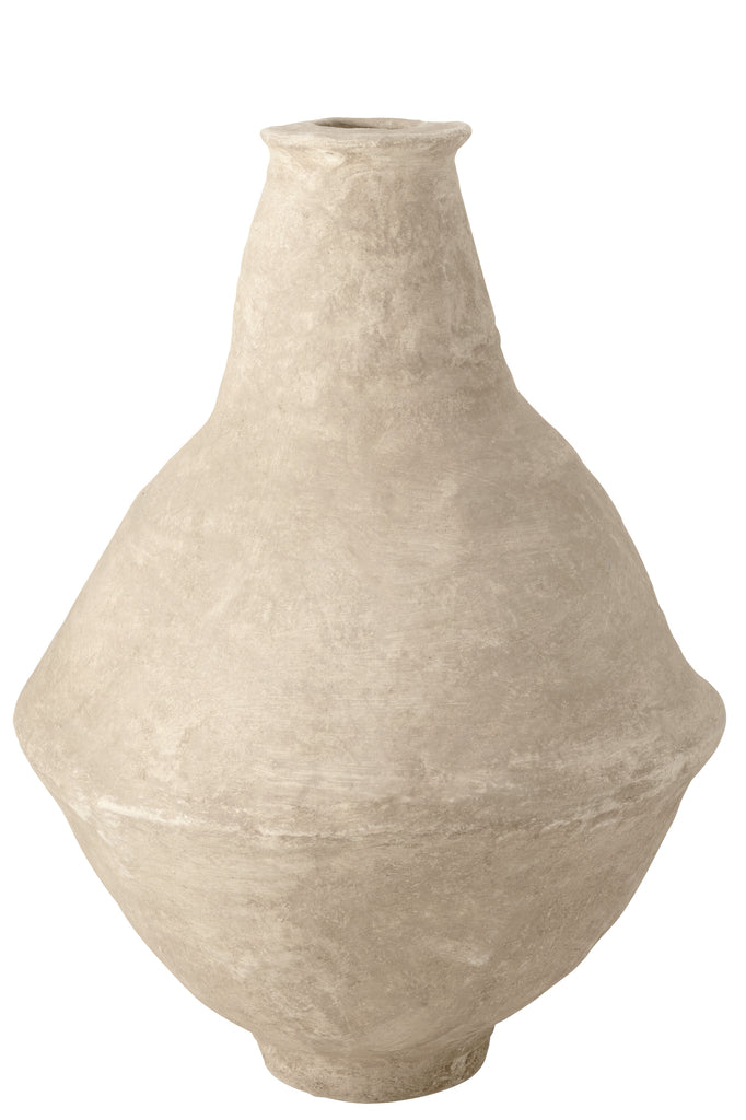 Vase Extra-Large Chad Papier Mache White - Majorr