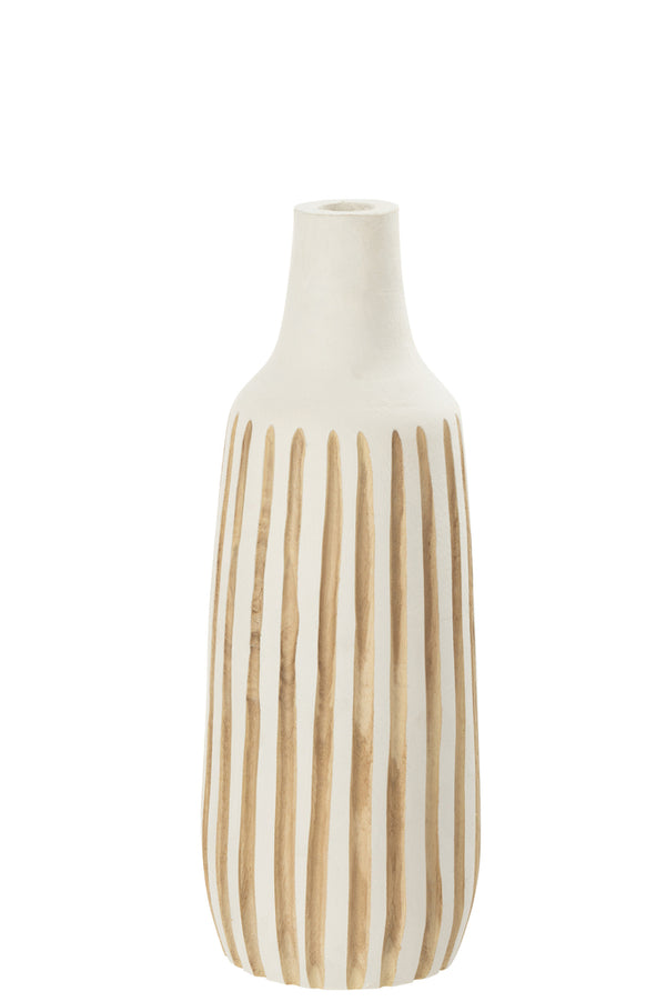 Vase Ying Wood White Medium - Majorr