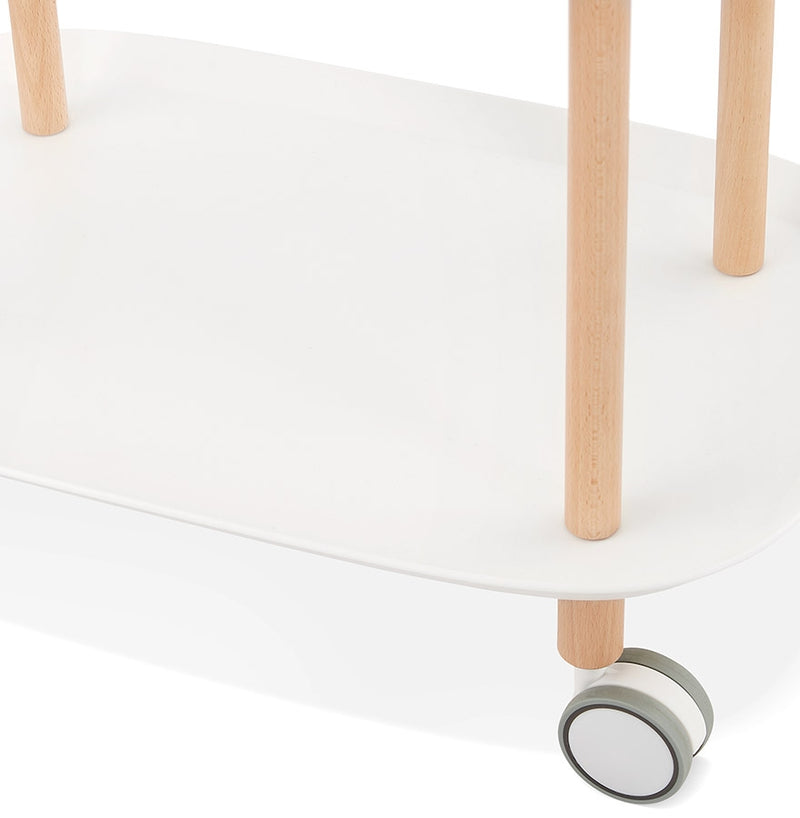 Witte design bijtafel op wielen 'VELOCE' - Majorr