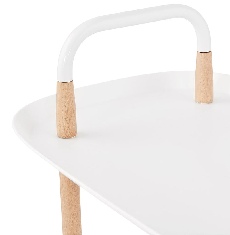 Witte design bijtafel op wielen 'VELOCE' - Majorr