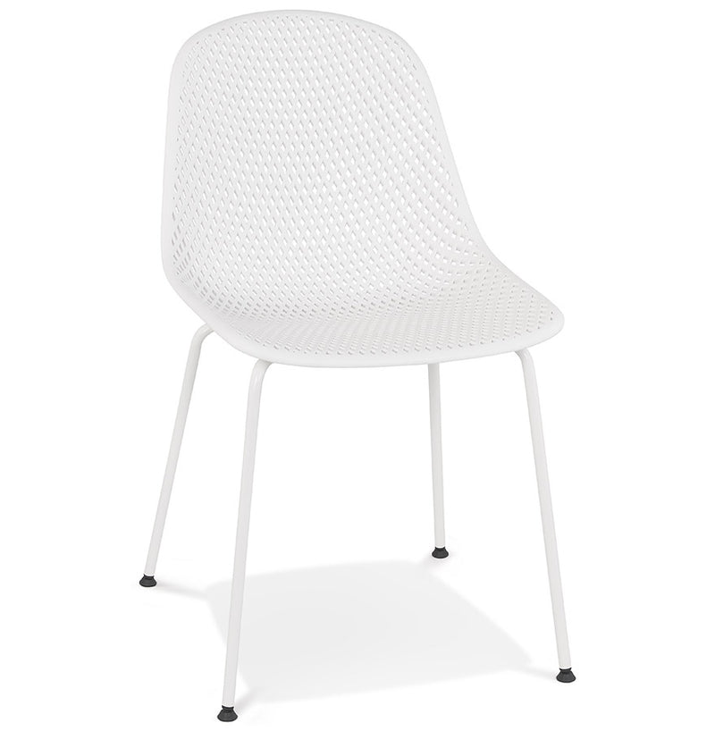 Witte geperforeerde design stoel 'VIKY' binnen/buiten - Majorr