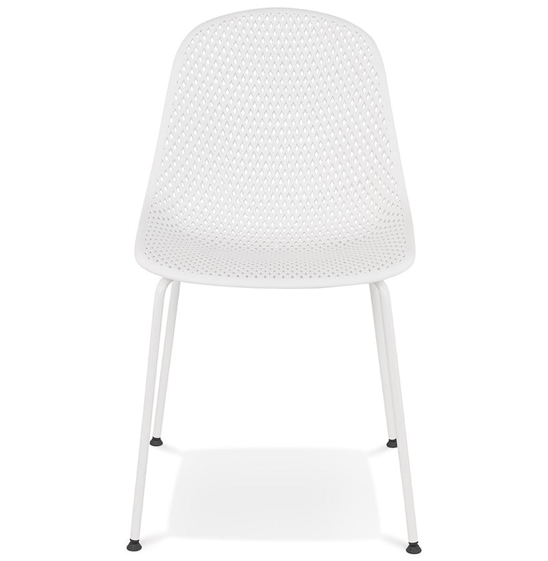 Witte geperforeerde design stoel 'VIKY' binnen/buiten - Majorr