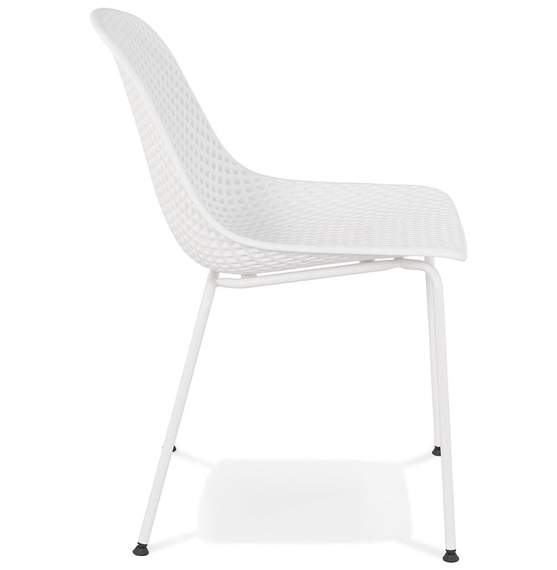 Witte geperforeerde design stoel 'VIKY' binnen/buiten - Majorr