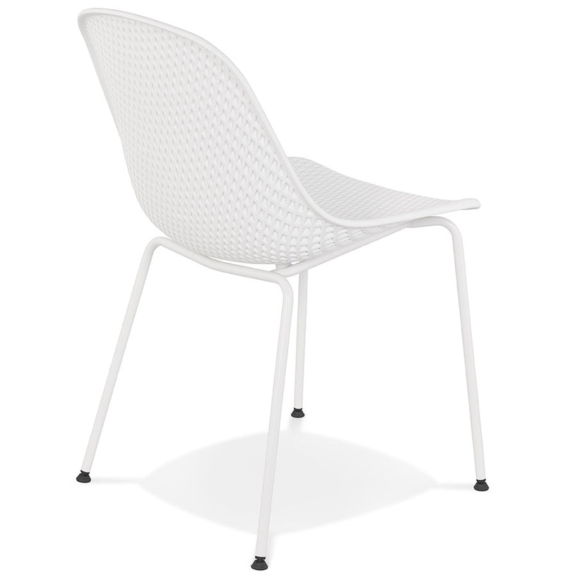 Witte geperforeerde design stoel 'VIKY' binnen/buiten - Majorr