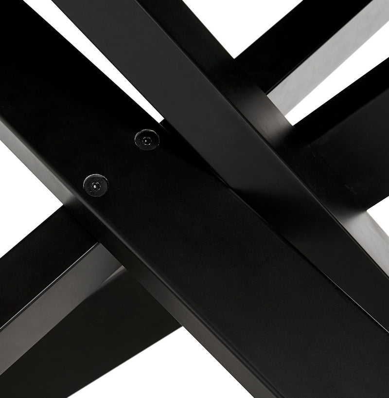 Design eettafel met x-vormige centrale voet 'WALABY' van hout met noten afwerking - 200x100 cm - Majorr