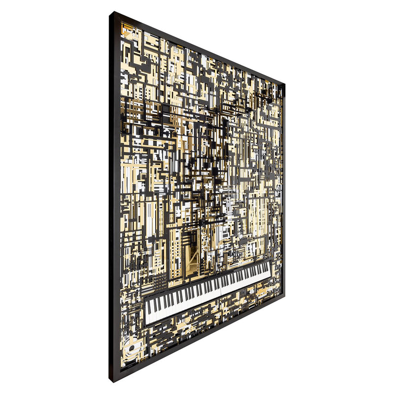 Wall art Piano Wibi (Black/gold) - Majorr