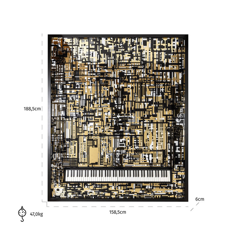 Wall art Piano Wibi (Black/gold) - Majorr