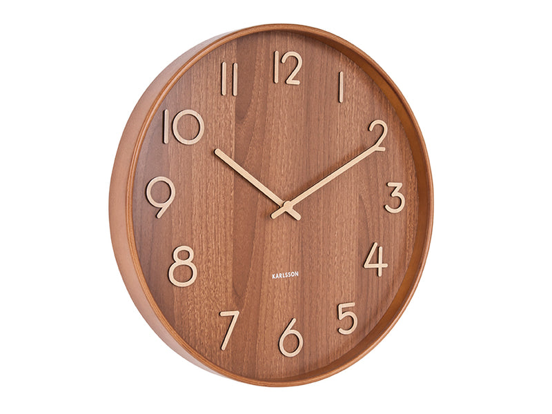 Wall clock Pure large dark basswood - Majorr