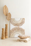 Wall Decoration Ibiza Canvas/Paint Cream/White Assortment Of 2 - Majorr