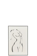 Wall Deco Woman Line Drawing Glass/Aluminium Black/White - Majorr