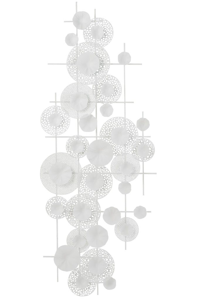 Wall Deco Flowers Metal White - Majorr