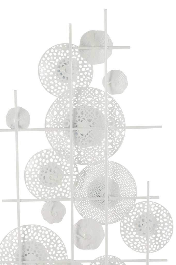 Wall Deco Flowers Metal White - Majorr