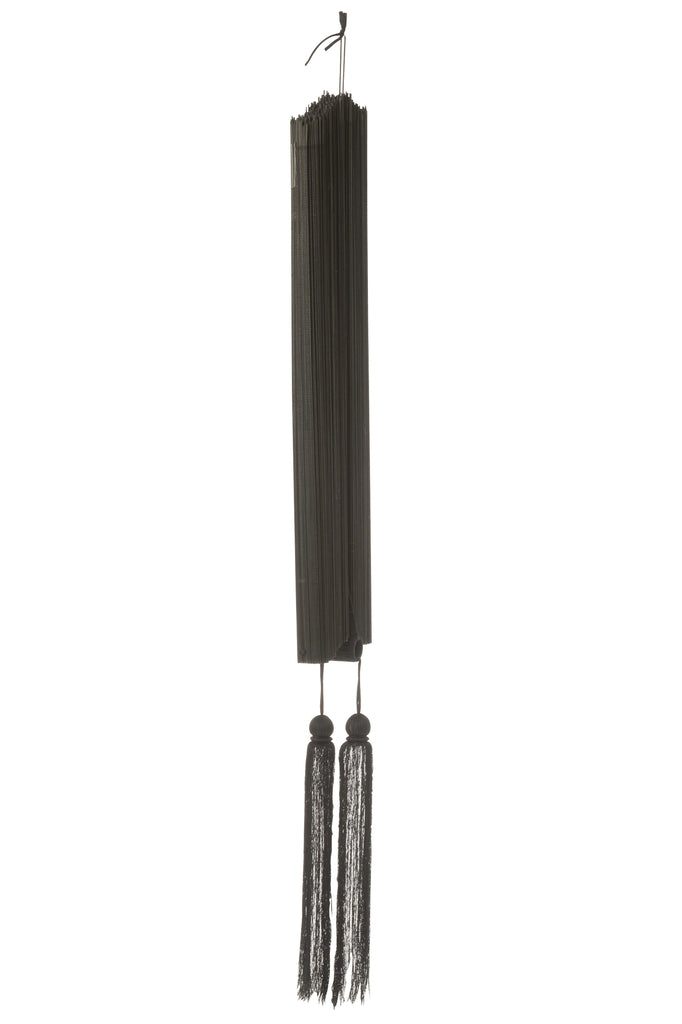 Wall Decoration Fan+Tassel Black Large - Majorr