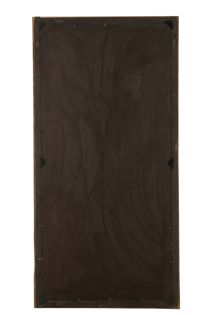 Wall Mirror Rectangle Wood Brown Large - Majorr
