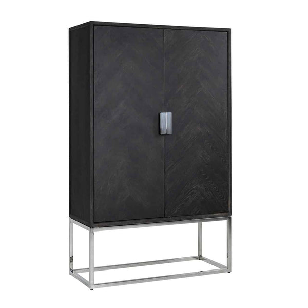 Wandkast Blackbone silver 2-deuren laag (Black rustic) - Majorr