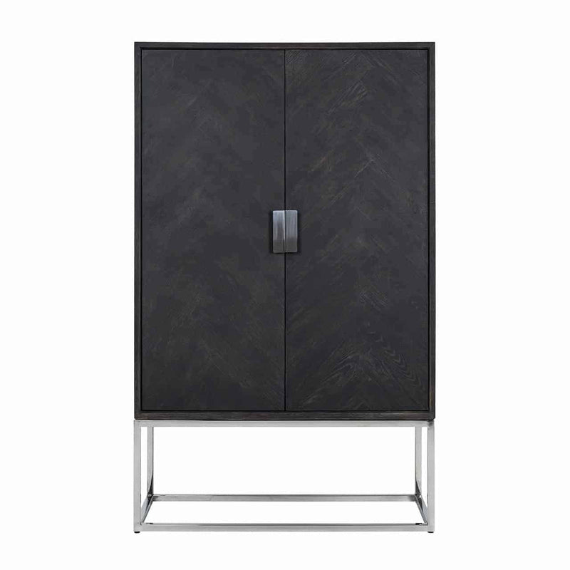 Wandkast Blackbone silver 2-deuren laag (Black rustic) - Majorr