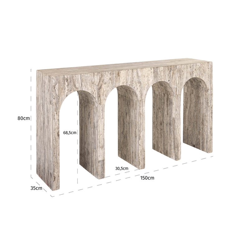 Wandtafel La Rague natural grey travertine (Grijs) - Majorr