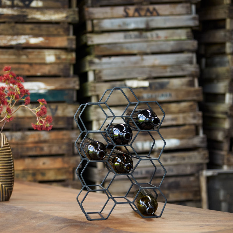 Wine rack 12 bottles 30x18x46 cm SALBRIS matt black - Majorr