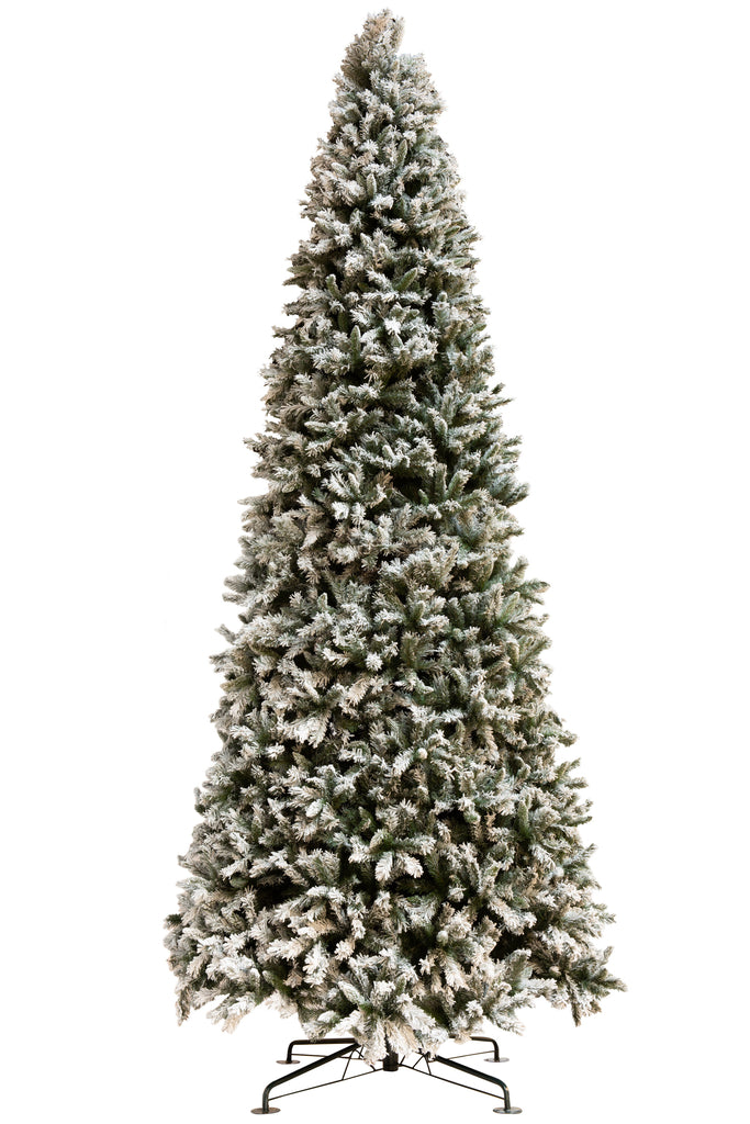 Christmas Tree Plastic Snowy Green Extra Large - Majorr