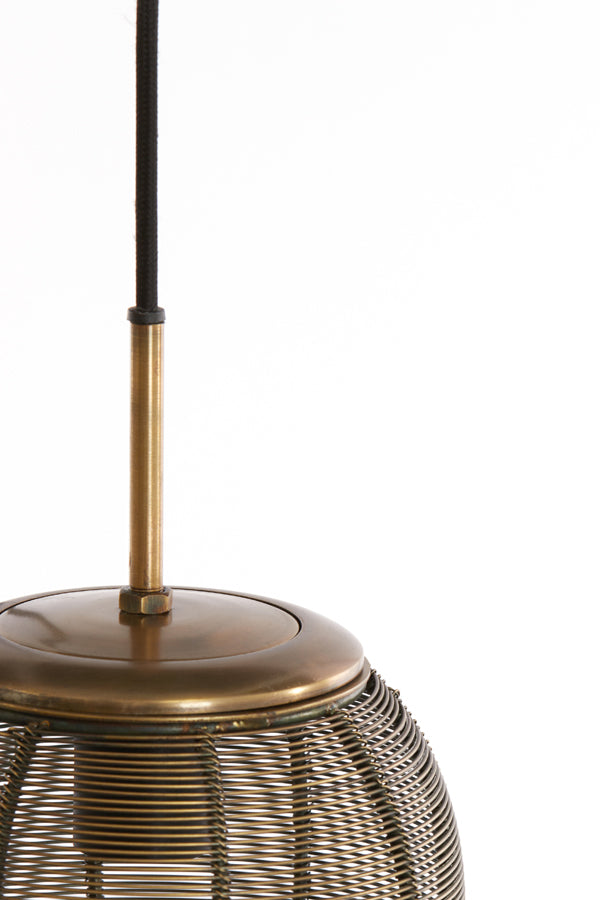 Hanging lamp 3L 36x97 cm YAELLE antique bronze+matt black - Majorr