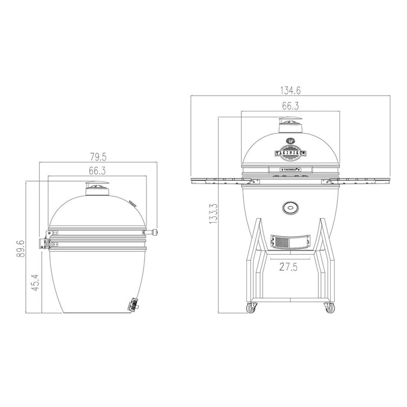 BBQ Kamado 22" XL met Onderstel en Zijtafels - Majorr