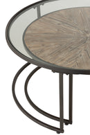 J Line Tweedelige set Salontafel Rond Metaal Zwart - Majorr