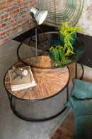 J Line Tweedelige set Salontafel Rond Metaal Zwart - Majorr