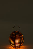 J Line Lantaarn Gewoven Led Plastic Naturel S - Majorr