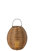 J Line Lantaarn Gewoven Led Plastic Naturel M - Majorr