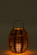 J Line Lantaarn Gewoven Led Plastic Naturel M - Majorr