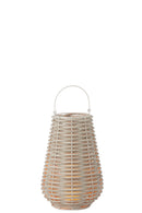 J Line Lantaarn Gewoven Led Plastic Wit S - Majorr