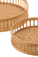 J Line S/3 Plateau Rond Bamboe Naturel - Majorr