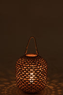 J Line Lantaarn Lena Water Hyacinth Naturel M - Majorr